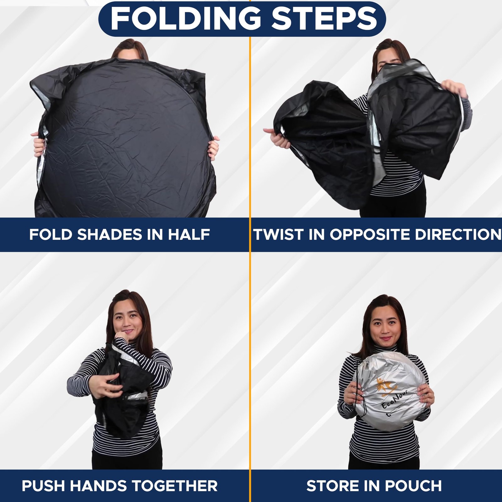 Windshield Sun Shade with Mirror Cut Large (64" x 34") | EcoNour - Image 9